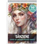 Carte de colorat, 50 de ilustratii, sanziene