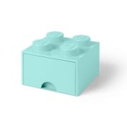 Cutie depozitare LEGO 2x2 cu sertar aqua