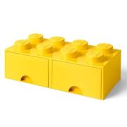 Cutie depozitare LEGO 2x4 cu sertare galben