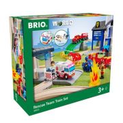 Set interactiv cu trenulet si masina de interventii speciale BRIO