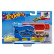 Set lansator portabil albastru si masinuta, Hot Wheels