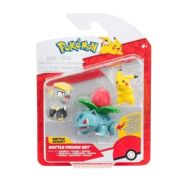 Set de 3 figurine de actiune Pokemon, Pikachu, Jangmo-O, Ivysaur