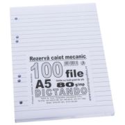 Rezerva caiet mecanic dictando A5, 100 file, Super Color