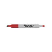 Marker permanent Papermate Sharpie cu doua capete, 0. 5 mm si 1 mm, rosu