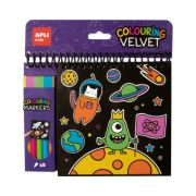 Carte de colorat cu contur catifelat Apli, 5 markere