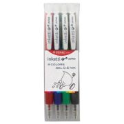 Set 4 pixuri cu gel PENAC Inketti 0.5mm - culori (red, blue, green, black)