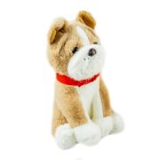 Catelus din plus, cu fundita, 28 cm