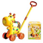 Jucarie de impins cu baloane de sapun, baterii, Girafa