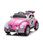 Masina politie cu acumulator, 2 motoare, 12V, roz