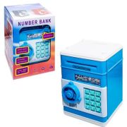 Pusculita pentru copii, Seif, albastra, cu lumina si sunet