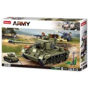 Set de constructie Army, 742 piese, Tanc american - Sluban